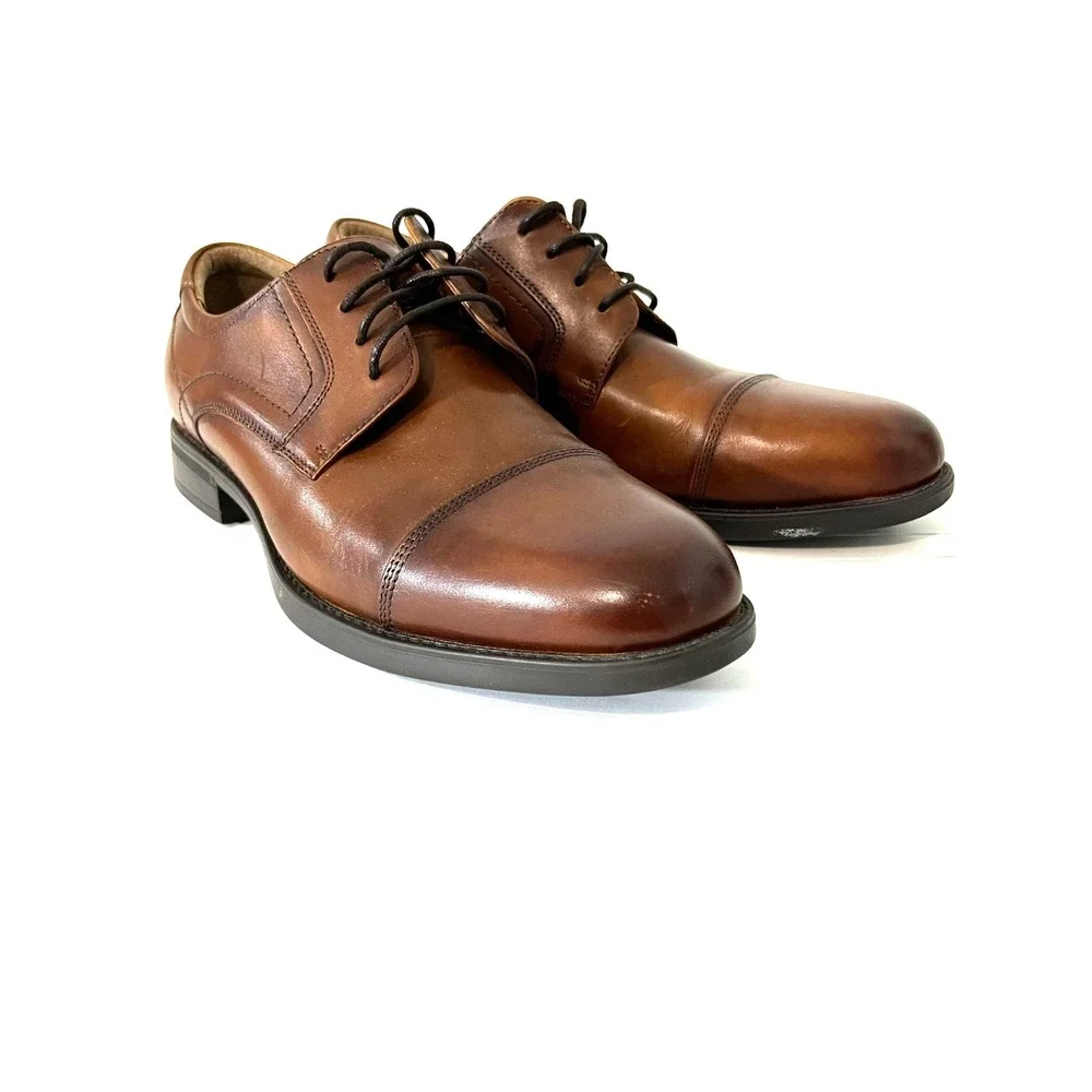 Florsheim Leather Midtown Cap Toe Oxford Men's Brown/Cognac Sz 10D Classic